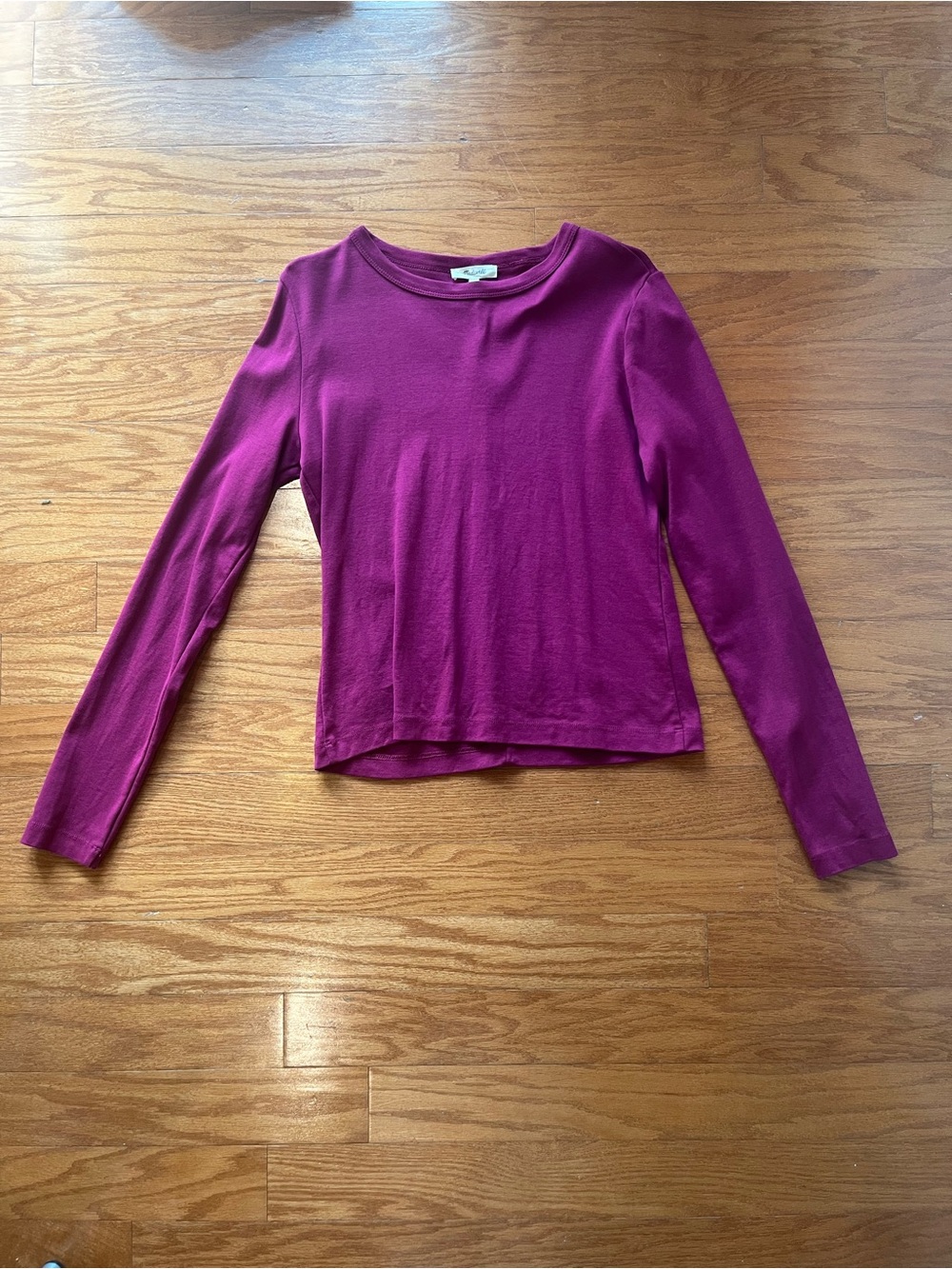 NWOT Madewell Long-Sleeve Crewneck Top - Magenta